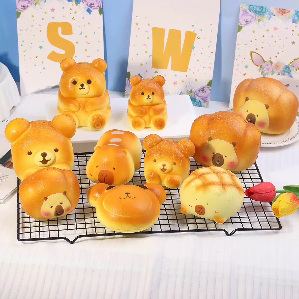 PuffKatt Bear Bread Squishy 🧸🍞