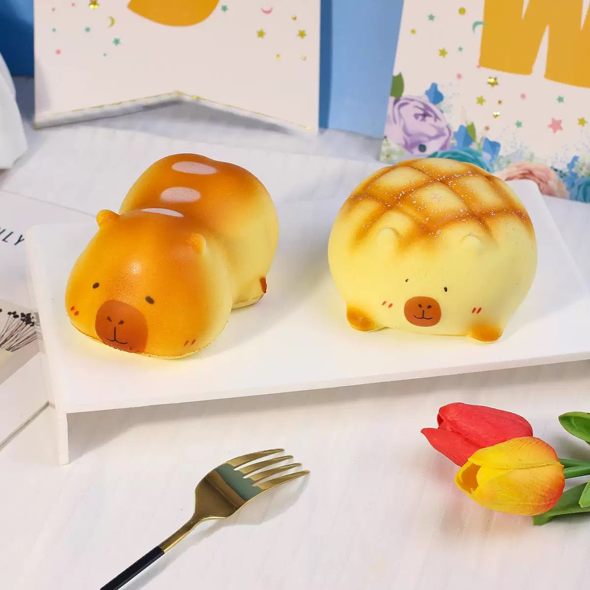 PuffKatt Bear Bread Squishy 🧸🍞